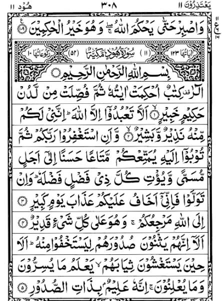 Quran Page - 308