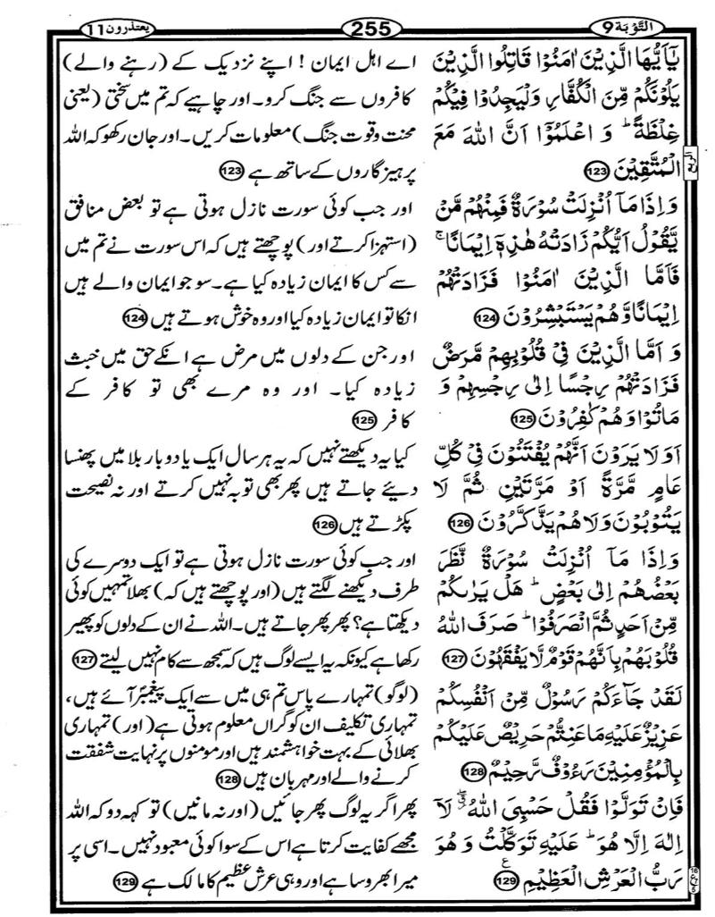 Quran Page - 255